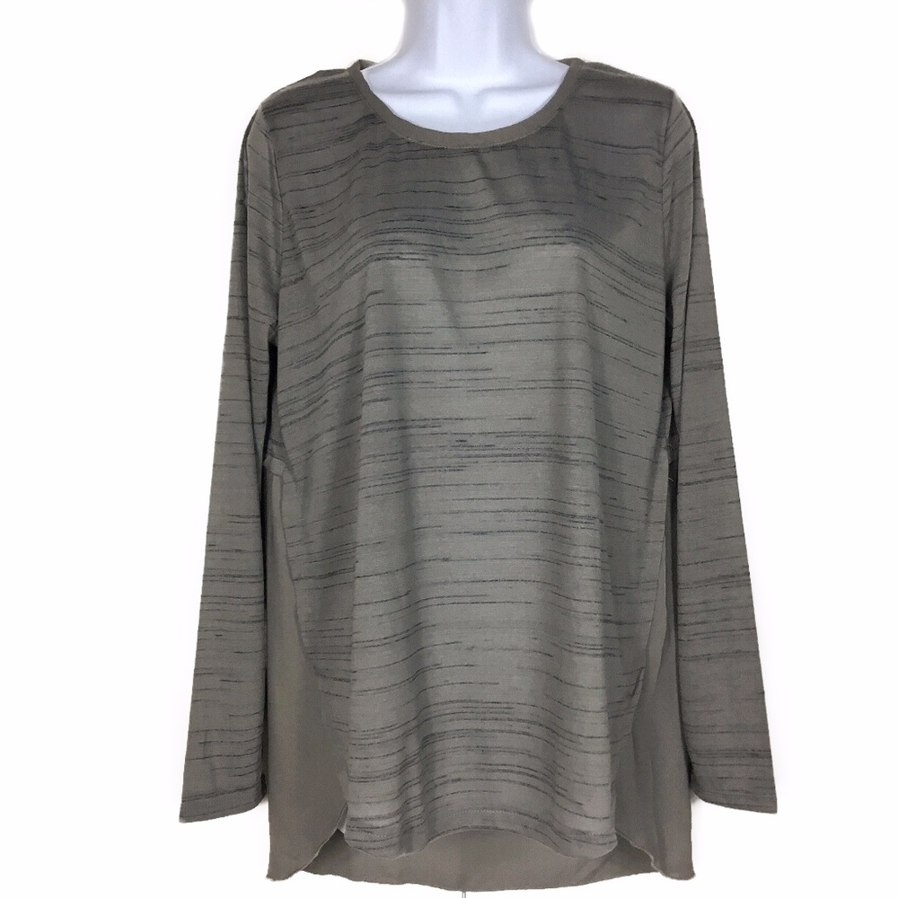 Gina Benotti Grey Sheer Back Tunic Top NWOT